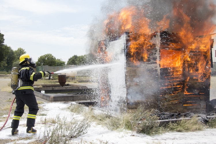 SHOP blazes in fire